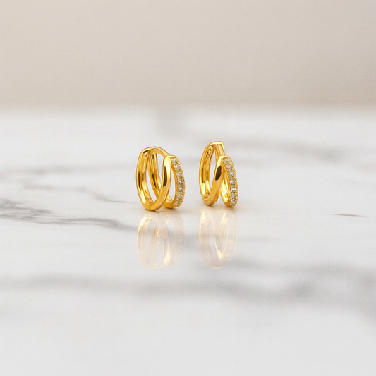 Classic Crossover Lab Grown Diamond Huggie Hoop Earrings