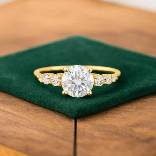 1.00 ct Round Cut Lab Grown Diamond Engagement Ring • Classic 14K/18K Gold Bridal Ring