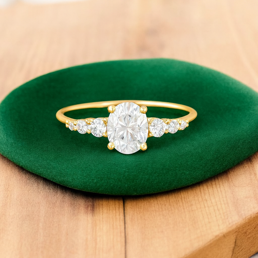 1.25 ct Oval Cut Lab Grown Diamond Engagement Ring • Vintage Inspired Wedding Ring