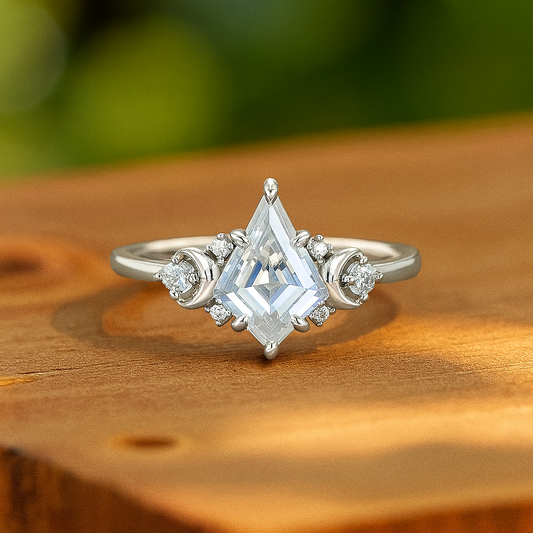 1.20ct Kite Cut Lab Grown Diamond Engagement Ring 14k Rose Gold Ring