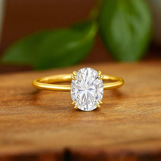 2.50 ct Oval Cut Lab Grown Diamond Solitaire Engagement Ring