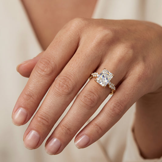 2 Ct Radiant Lab Grown Diamond Ring – Cluster Design