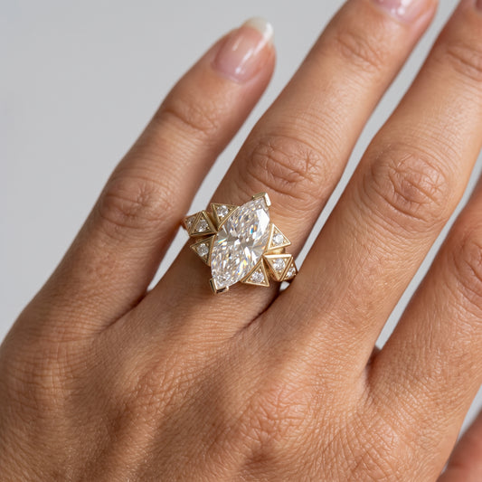 3.930ct Marquise Cut Lab-Grown Diamond Engagement Ring