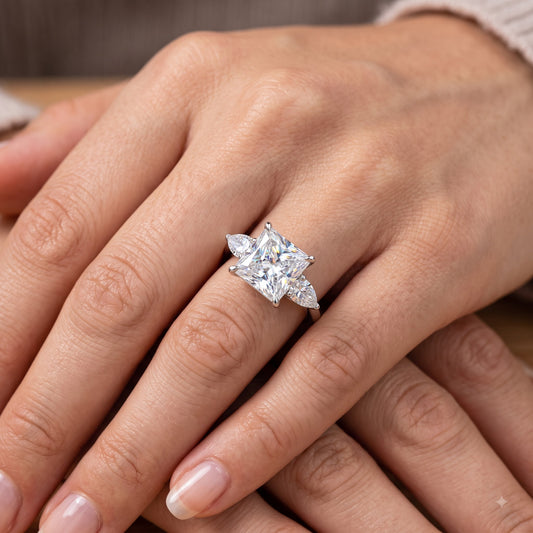 2.35 ct Princess Cut Lab-Grown Diamond Three-Stone Ring