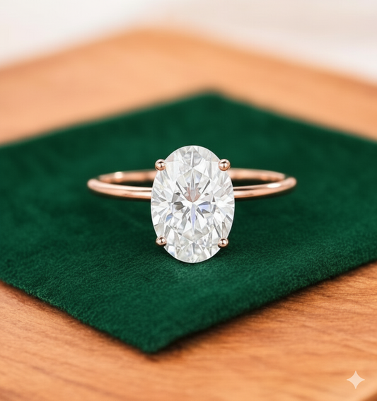 2.614 ct Oval Lab grown Diamond solitaire Engagement Ring