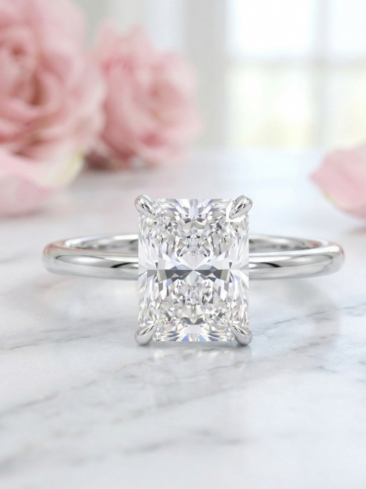 3 Ct Radiant Lab Grown Solitaire Ring