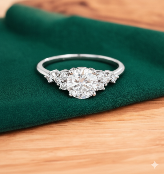 1.180 ct Round Cut Lab Grown Diamond Engagement Ring