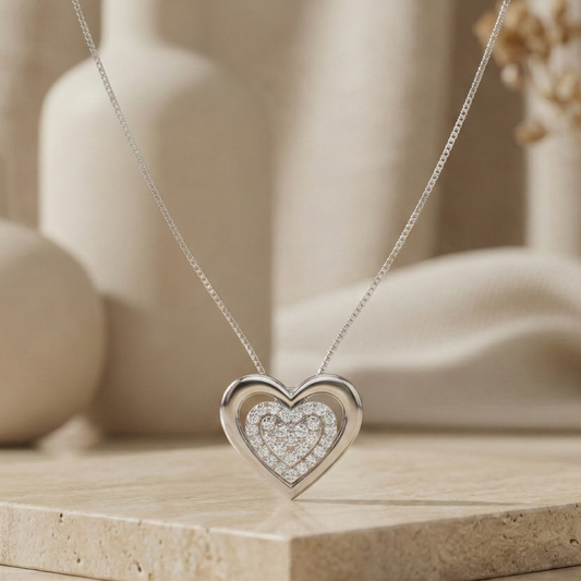 0.100 Ct Lab-Grown Diamond Heart Necklace