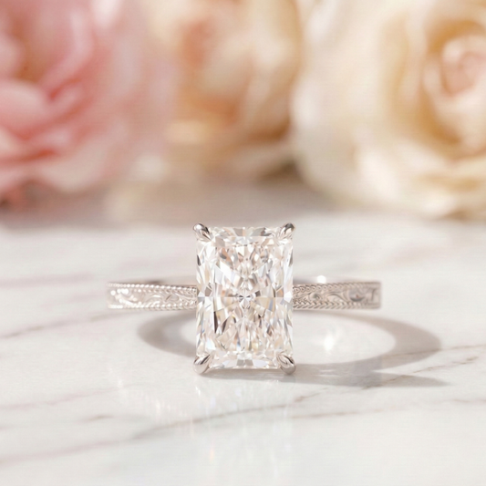 2 Ct Radiant Cut Lab Grown Diamond Ring