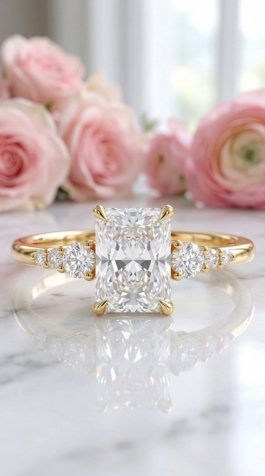 2.12 Ct Radiant Lab Diamond Engagement Ring