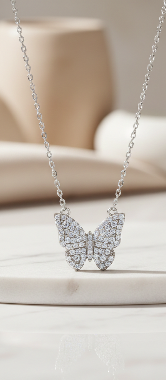 0.300 Ct Butterfly Lab-Grown Diamond Necklace