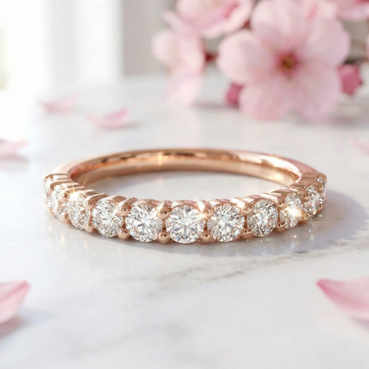 0.375 Ct Lab-Grown Diamond Wedding Band – 14K Eternity Ring