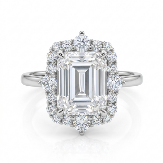 3.50 ct Emerald Lab-Grown Vintage Ring