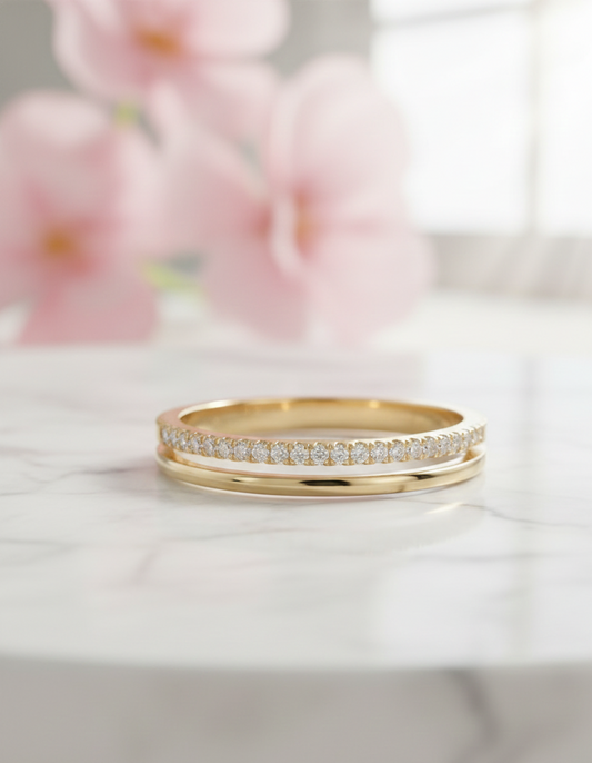 double row diamond band