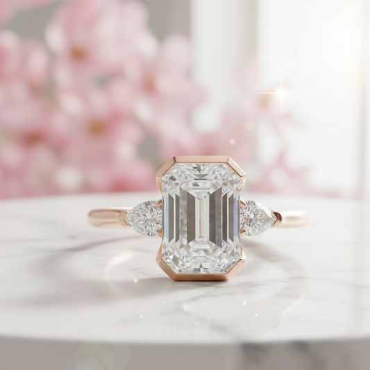 2 CT Emerald Cut Moissanite Engagement Ring