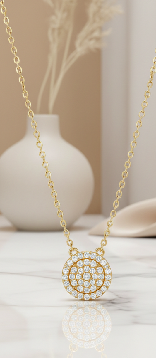 0.25 Ct Round Lab Diamond Halo Necklace – Bigger Look
