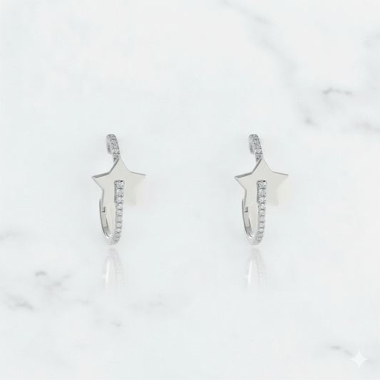 Star Lab Grown Diamond Hoop Earrings