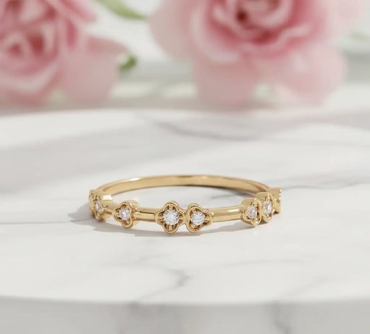 Dainty Lab-Grown Diamond Stackable Ring – 14K Yellow Gold