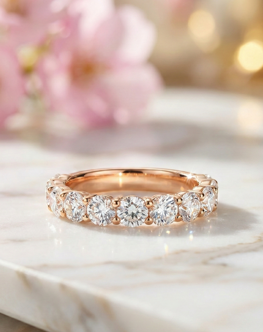 1.30 Ct Round Cut Lab-Grown Diamond Wedding Band – 14K Gold