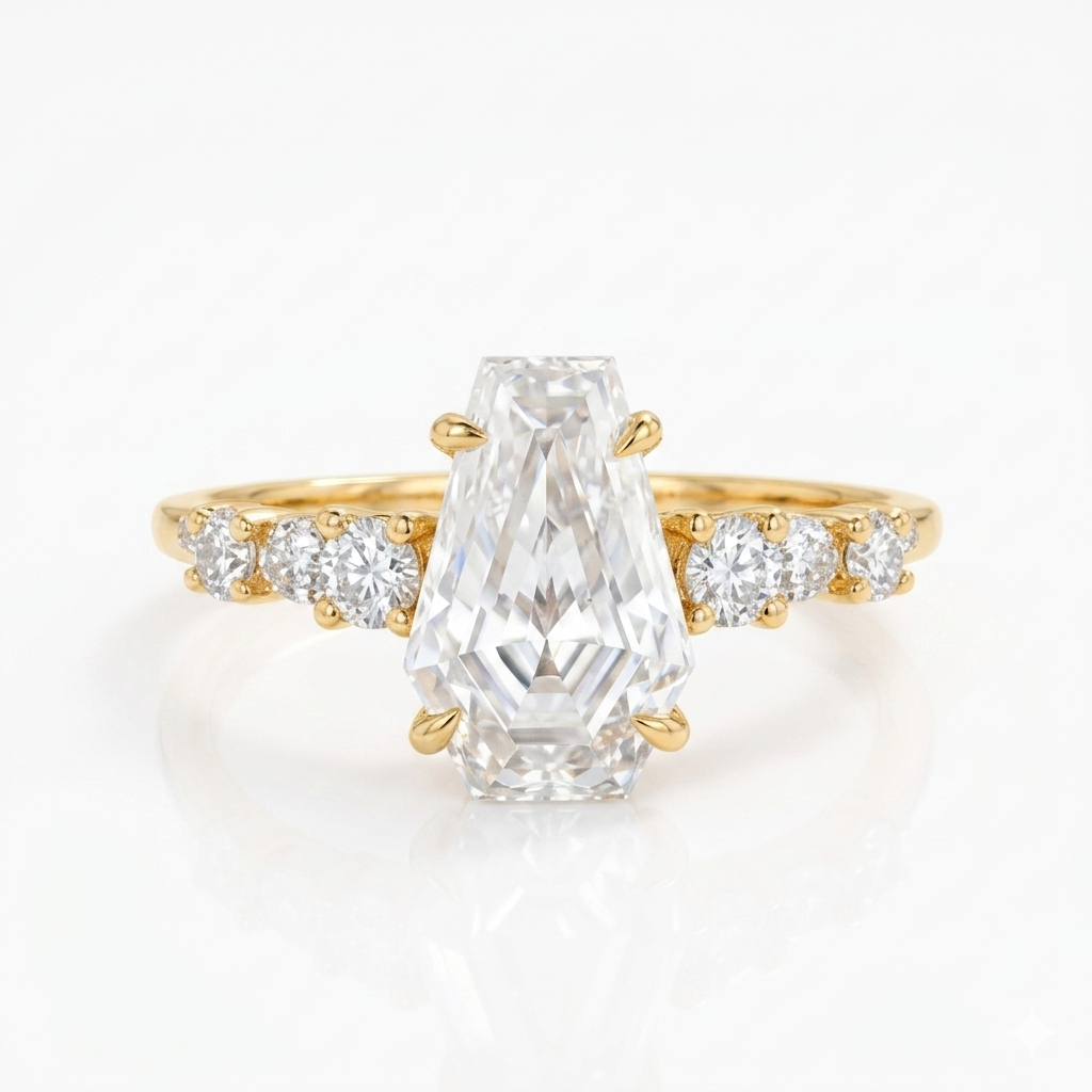 2ct Lab-Grown Coffin Diamond Ring for Unique Brides