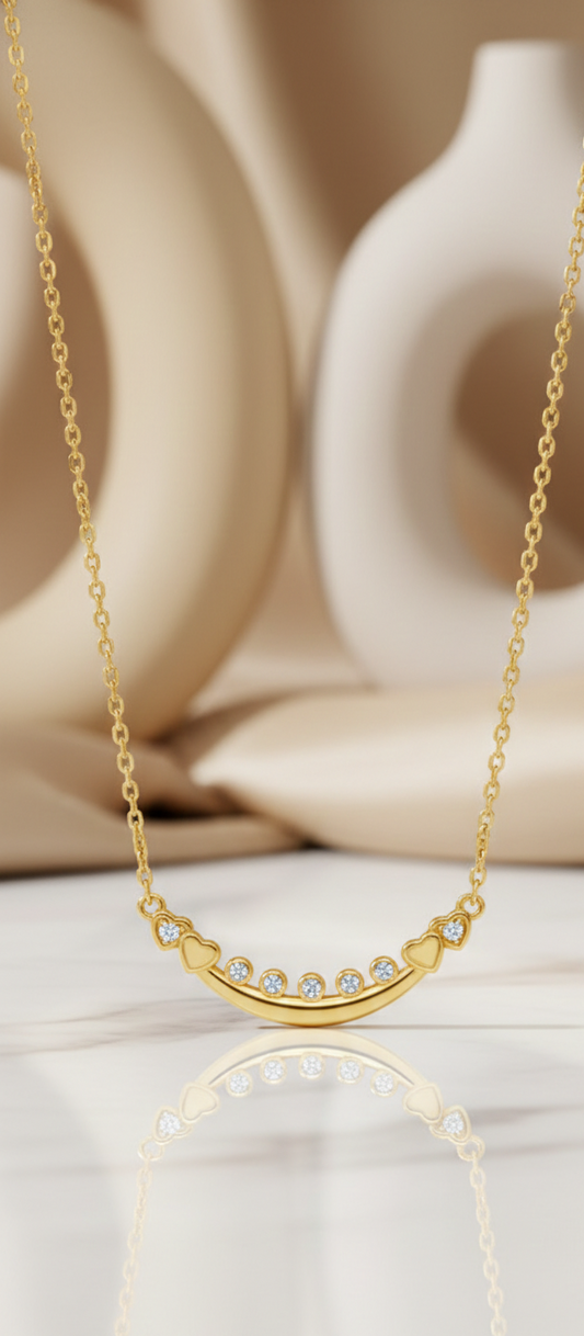 0.080 Ct Curved Bar Lab-Grown Necklace