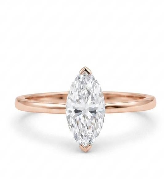 1CT Marquise Lab Grown Diamond Solitaire Ring
