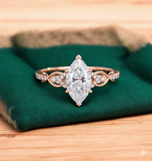 1.100 ct Marquise Lab Grown Diamond Engagement Ring