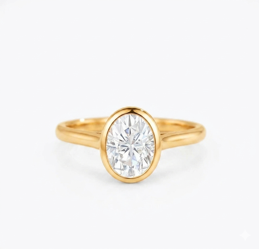 1.25 Ct Oval-Cut Lab Diamond Ring – Rose Gold Solitaire Elegance