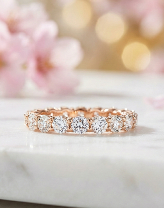 1.80 Ct Round Cut Lab-Grown Diamond Wedding Band – Gold