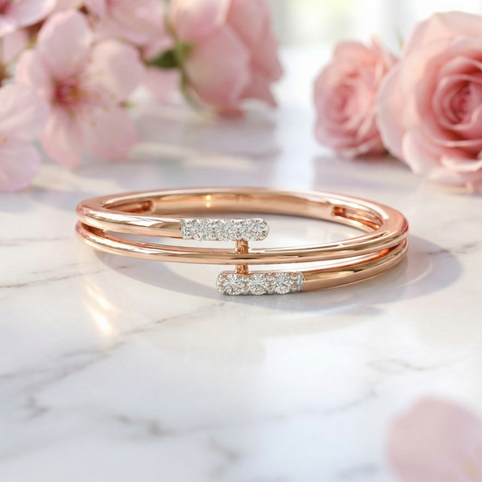 0.060 Ct Lab-Grown Diamond Wedding Band – 14K Open Band
