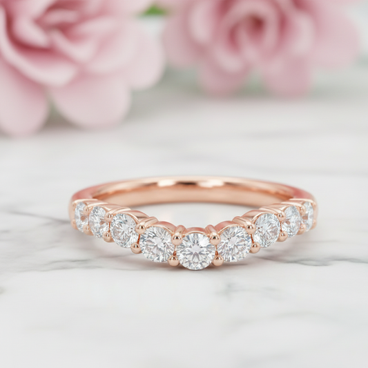 rose gold round cut engagement rings