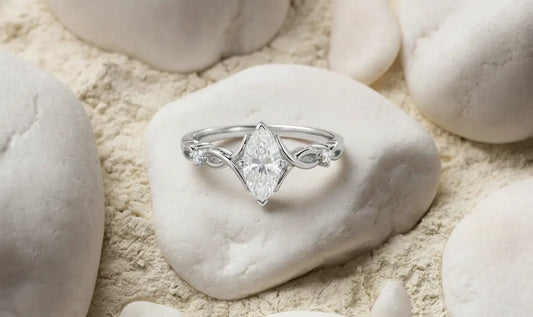 0.536 Ct Marquise Cut Lab Diamond Ring – Engagement Jewelry