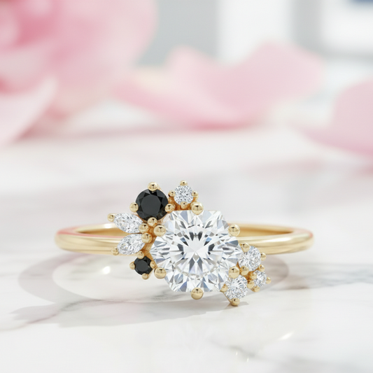 1.00ct Hexagon Cut Engagement Ring