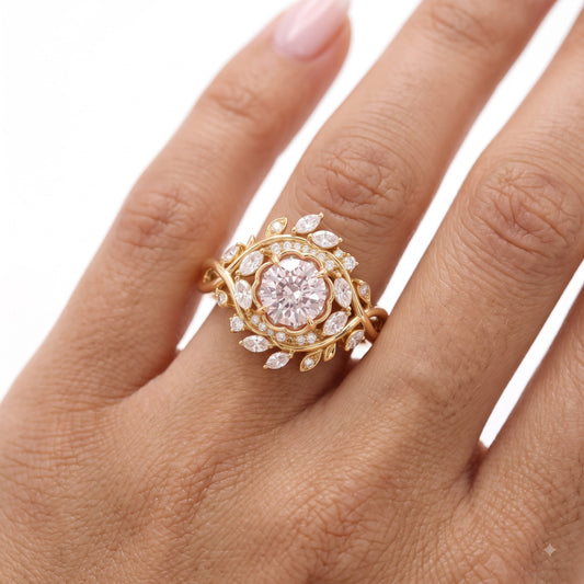 2.00ct Round Cut Lab Grown Diamond Cluster Engagement Ring