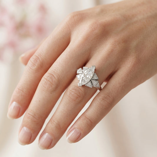 4.180ct Marquise Cut Lab-Grown Diamond Engagement Ring