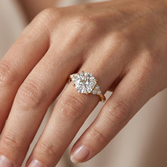 1.56ct Hexagon Cut Lab-Grown Engagement Ring