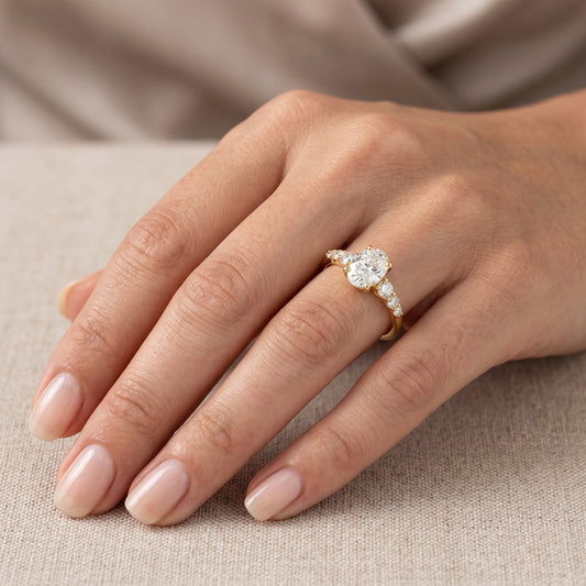 1.25 ct Oval Cut Lab Grown Diamond Engagement Ring • Vintage Inspired Wedding Ring
