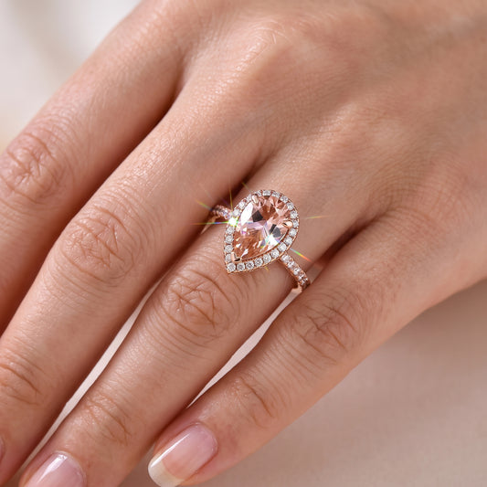2.00ct Pear Morganite Engagement Ring