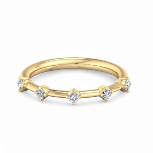 1/4ct Lab Grown Diamond Ring Half Eternity Wedding Band 14K White Gold