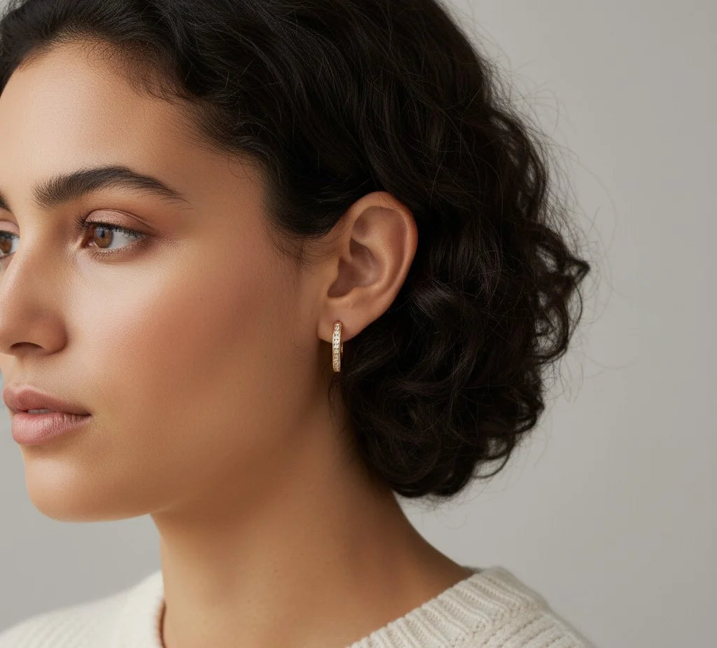 Pave-Set Lab Diamond Hoops 1.00 ct – 14K / 18K