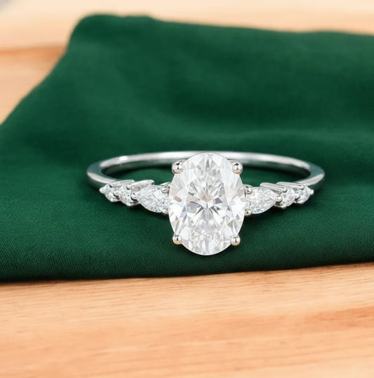 1.35 ct Oval Lab-Grown Diamond Ring | 14K Gold