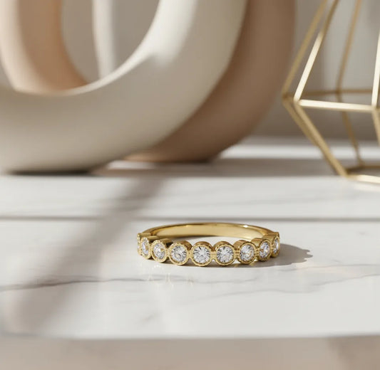 moissanite half eternity band