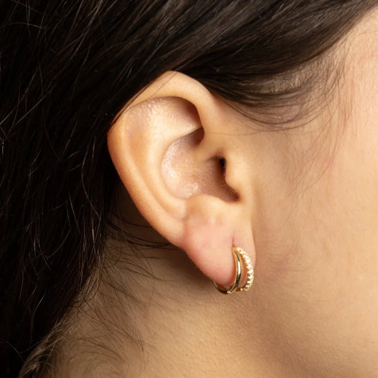 Lab-Grown Diamond Crossover Huggie Hoop Earrings – Elegant
