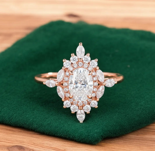 1.22 ct Oval Lab-Grown Diamond Engagement Ring – Rose Gold