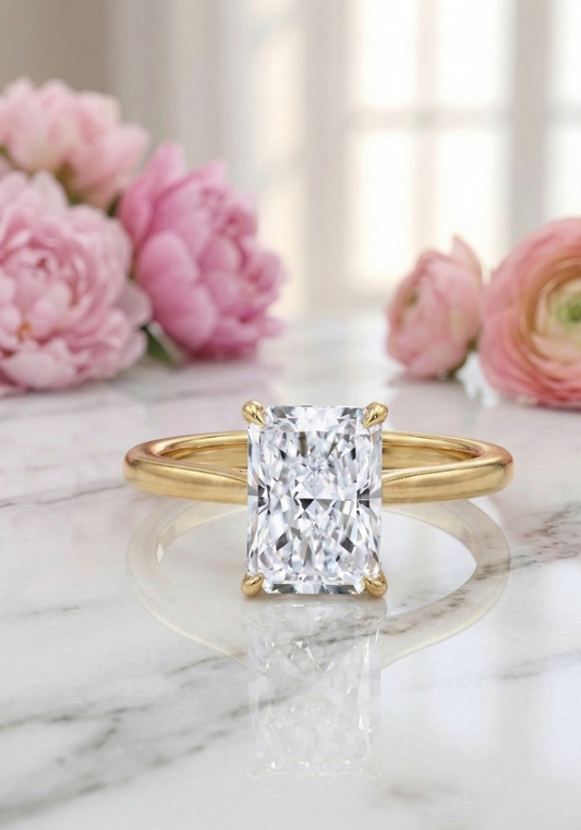 2.00 Ct Radiant Cut Lab Grown Diamond Solitaire Ring