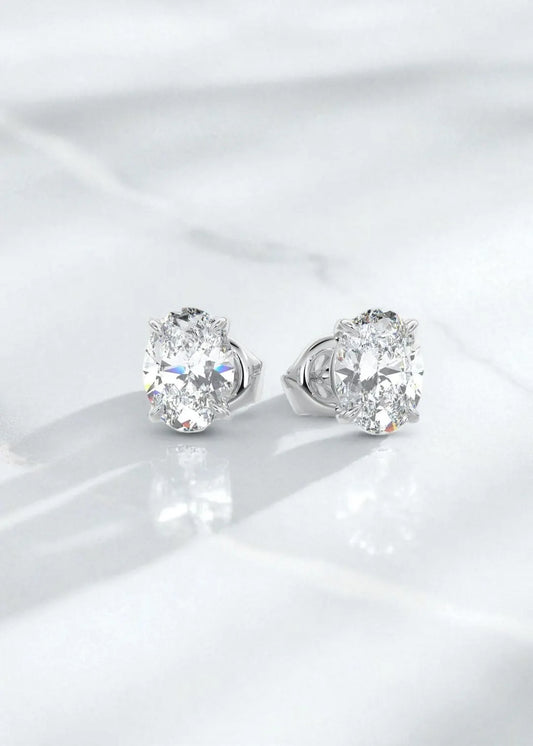 oval diamond Earrings