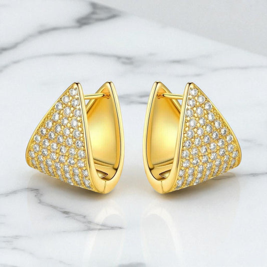 1 Ct Lab Grown Diamond Pavé Triangle Hoop Earrings