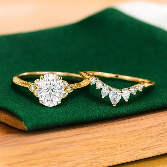 1.71 ct Oval Lab Diamond Engagement Ring | 14K Gold