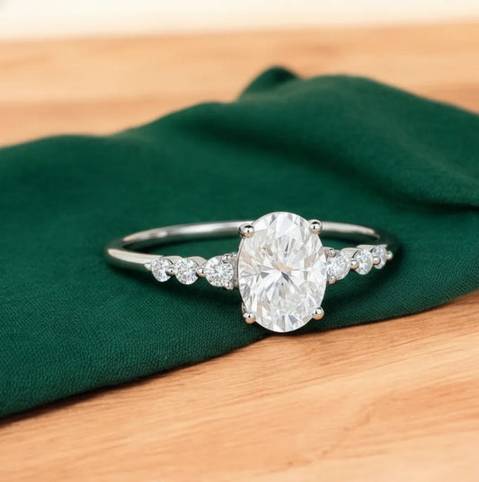 1.660CT Oval Lab Grown Diamond Engagement Ring