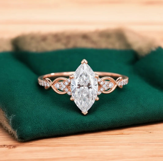 1.10 ct Marquise Lab-Grown Diamond Engagement Ring